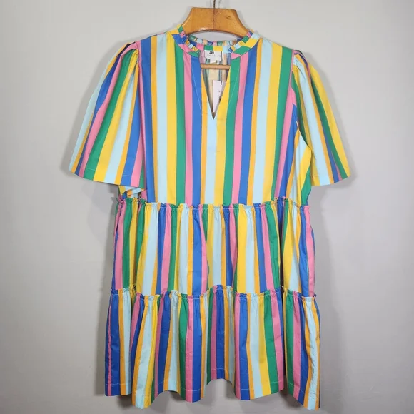 NWT Sugarlips Multicolor Striped Midi Dress Resort 2X - Picture 2 of 13